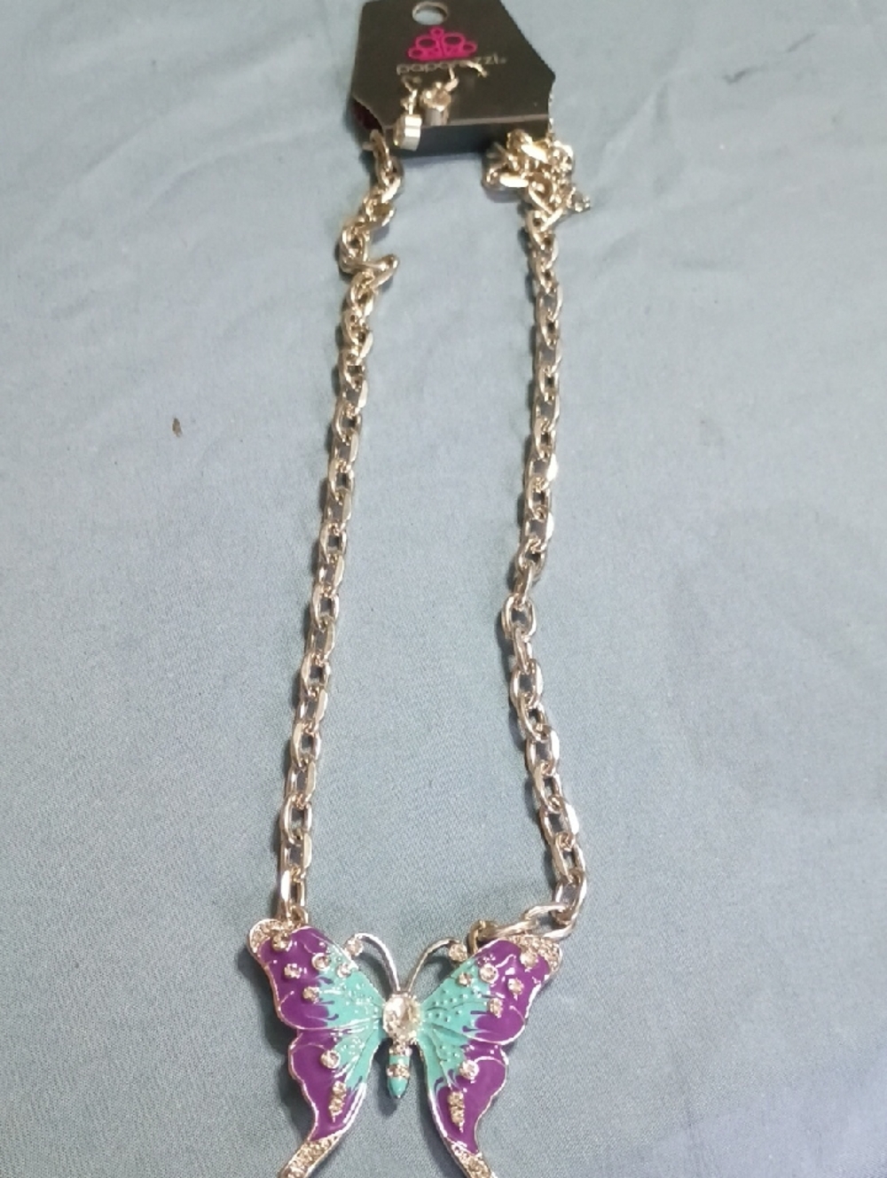 paparazzi Purple and Teal Butterfly Pendant Necklace